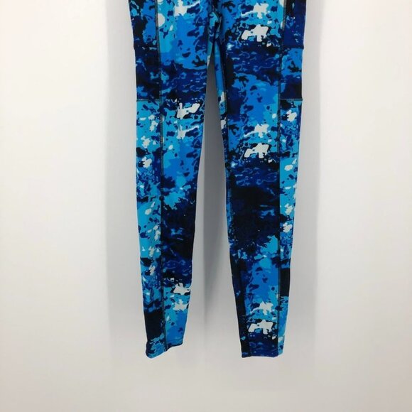 POP Fit Blue camo  Print Workout Leggings pockets - Picture 5 of 10